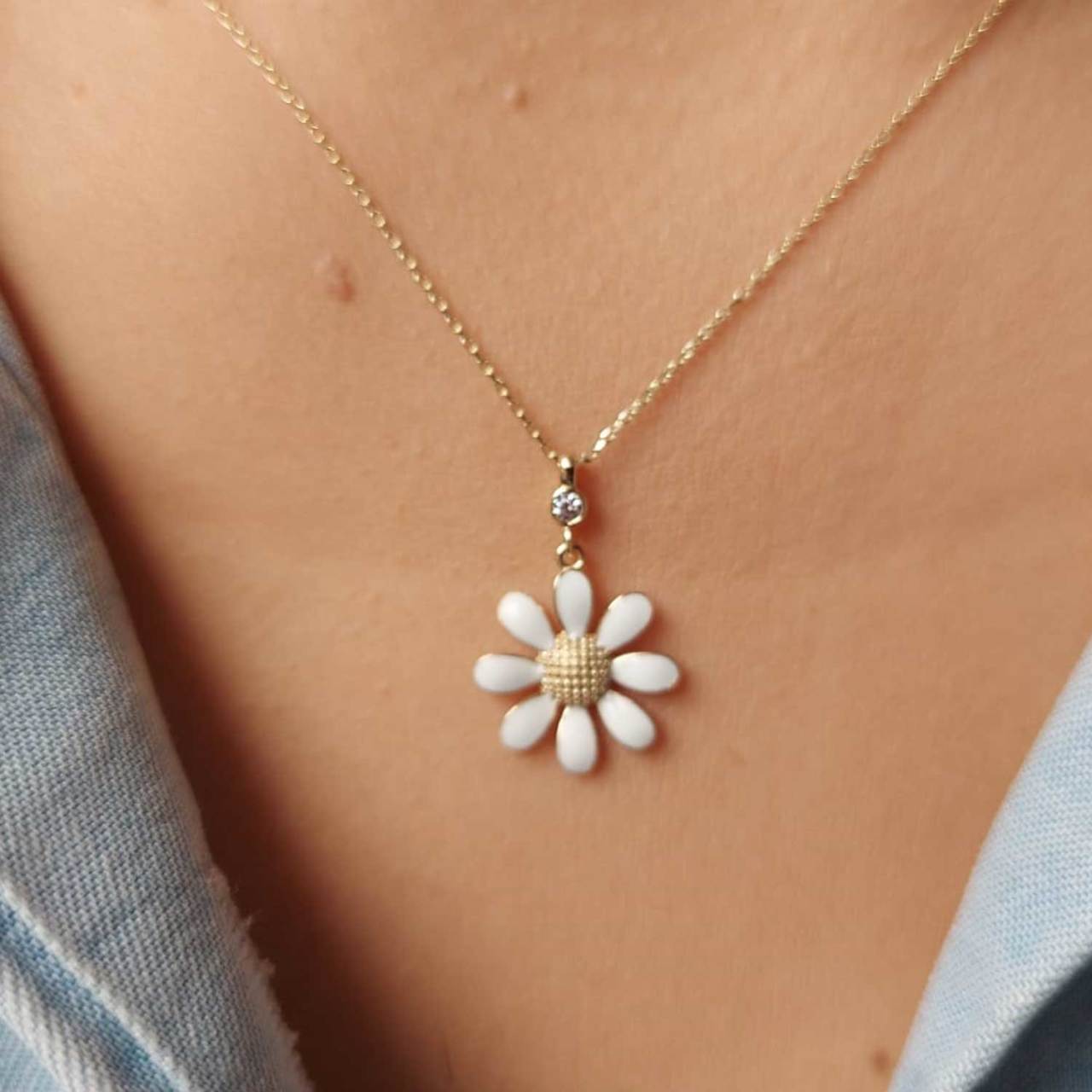 Papatya Kolye 14 Ayar Altın 1.90 Gram