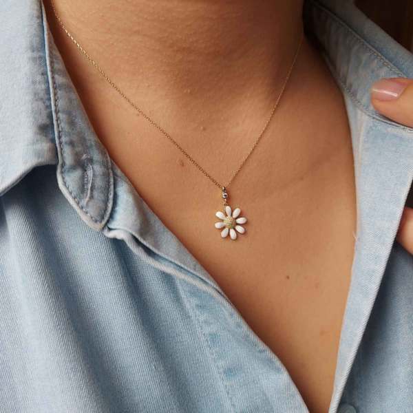 Papatya Kolye 14 Ayar Altın 1.90 Gram