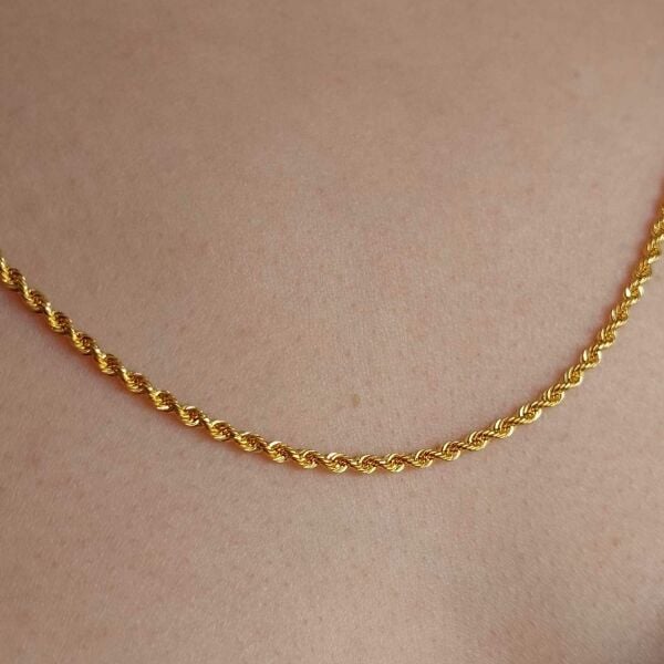 14 Ayar Altın Halat Burgu Zincir 55cm 3.00 Gram