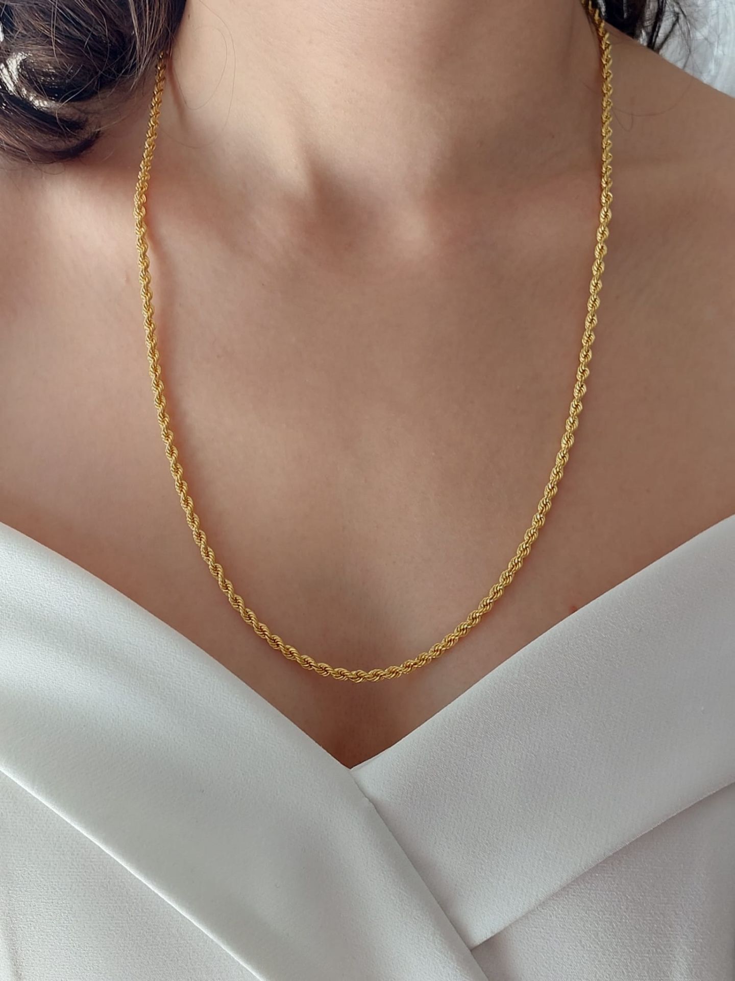 14 Ayar Altın Halat Burgu Zincir 60cm 7.20 Gram 3mm