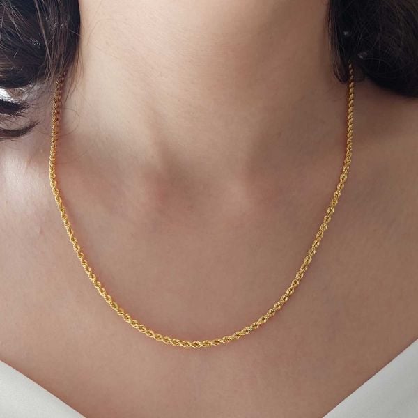14 Ayar Altın Halat Burgu Zincir 50 Cm 4.70 Gram 2.5mm