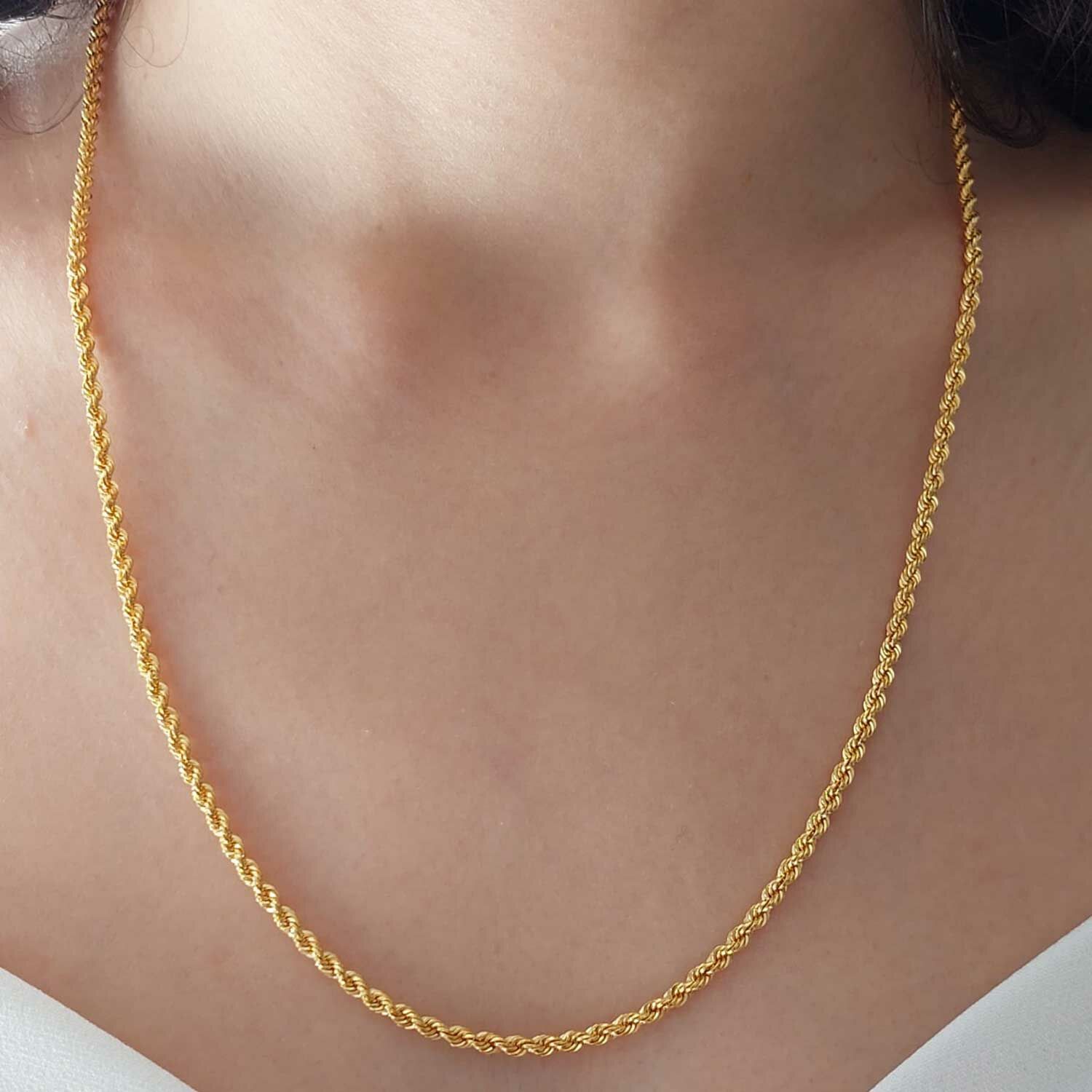 14 Ayar Altın Halat Zincir 55 Cm 4.35 Gram 2.5mm