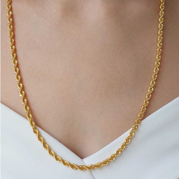 14 Ayar Altın Halat Zincir 65 Cm 12.50 Gram 4.5mm