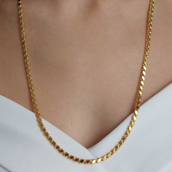14 Ayar Altın Pullu Zincir 4mm 9.30 Gram 65cm