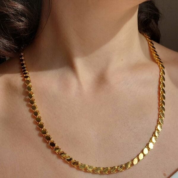 14 Ayar Altın Pullu Zincir 5mm 14.60 Gram 60cm