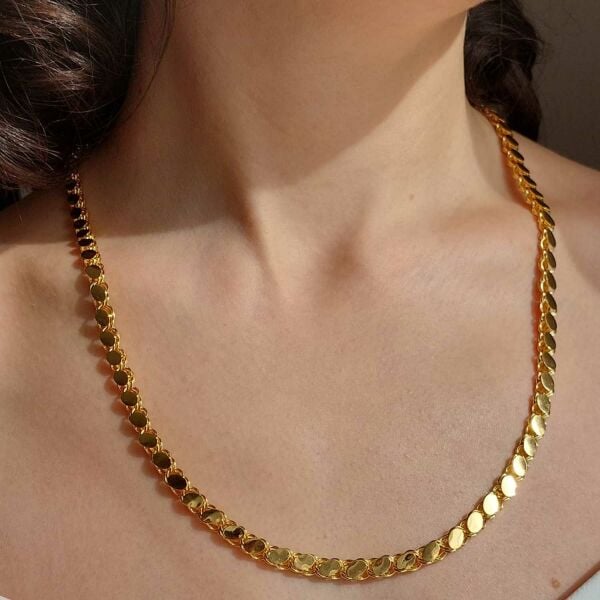 14 Ayar Altın Pullu Zincir 6mm 15.70 Gram 60cm