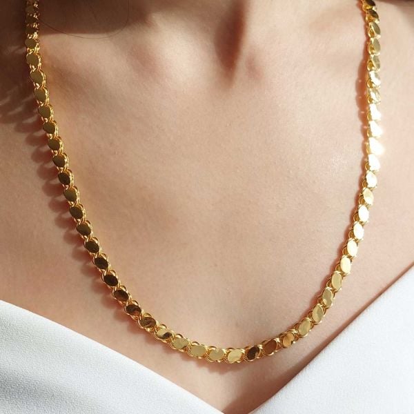 14 Ayar Altın Pullu Zincir 6mm 17.00 Gram 65cm