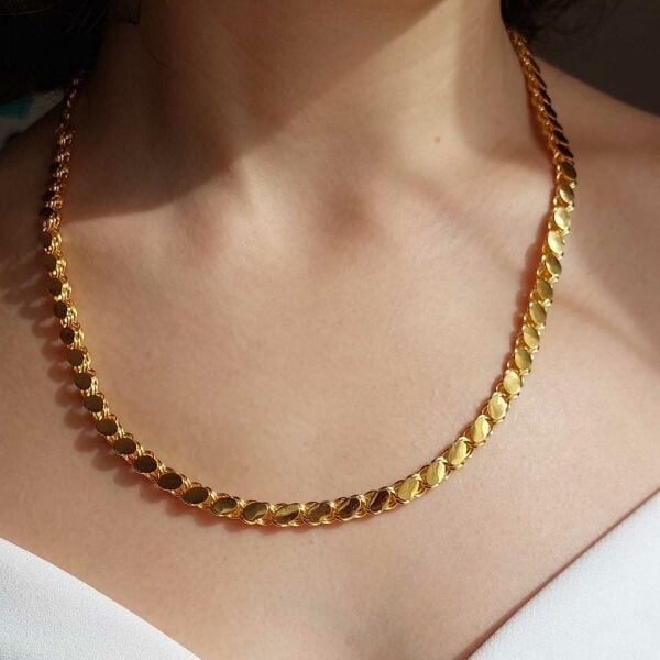 14 Ayar Altın Pullu Zincir 4.5mm 12.10 Gram 65cm