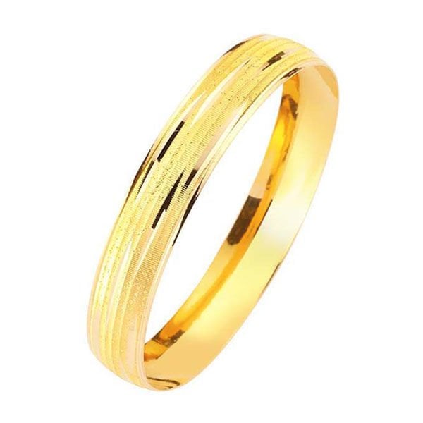 22 Ayar 16 Gram Ağaç Kabuğu Desenli Bilezik (12mm Enli) ABY22BZ051