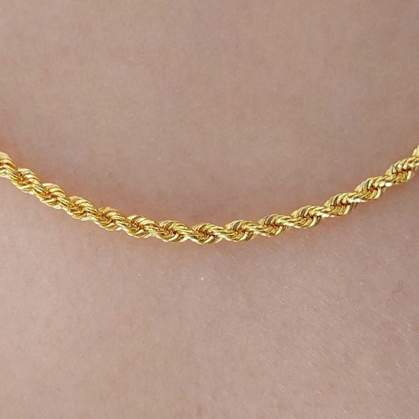 22 Ayar Altın Halat Burgu Zincir Kolye 65 Cm 8.13 Gr. (Kalınlık 2,5mm) ABY22ZC016