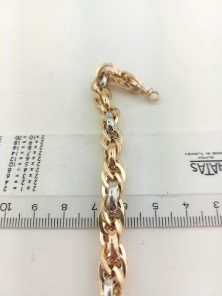 14 Ayar Altın Üç Renkli Hallow Bileklik 12.60 Gram - ABYBLK0129