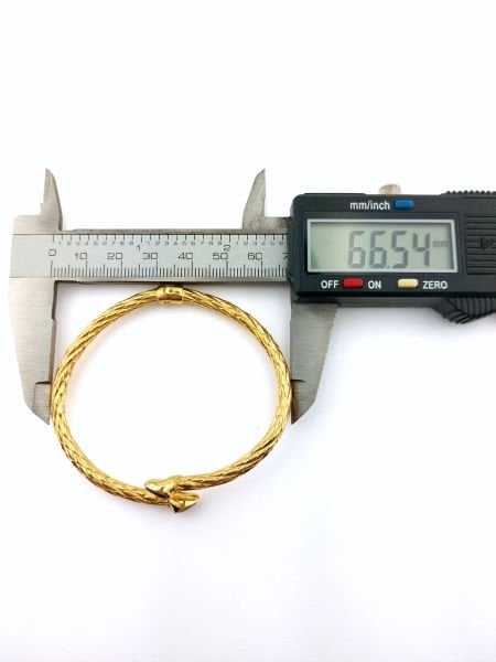22 Ayar Altın Kelepçe Bilezik Pembe Taşlı 11.50 Gram ABY22KLP003