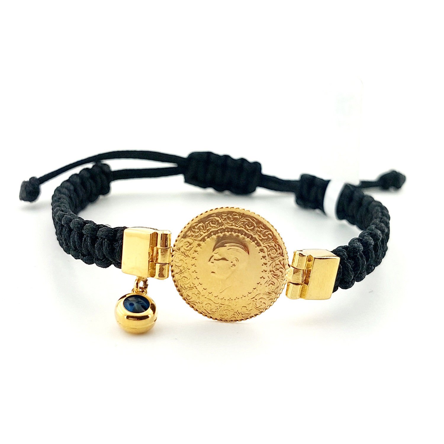 Çeyrek Altınlı Ayarlanabilir Örgü Bileklik  ABYBLK0139