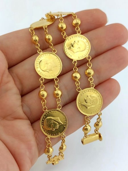 6 Ata Çeyrekli 22 Ayar Altın Bileklik 18.40gr ABY22BL035