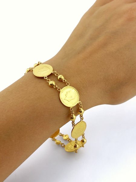 6 Ata Çeyrekli 22 Ayar Altın Bileklik 18.40gr ABY22BL035