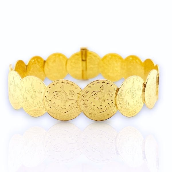 15 Reşat Çeyrekli Komple 22 Ayar Altın Kelepçe Bilezik 30.30 gr ABY22BL037