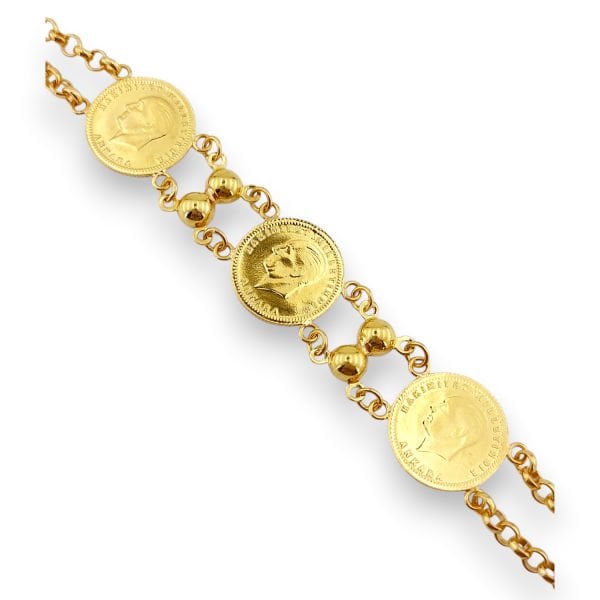 3 Ata Çeyrek Altınlı 22 Ayar Bileklik 13.75 gr ABY22BL0338