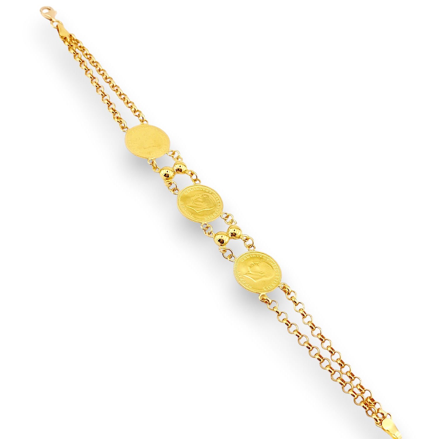 3 Ata Çeyrek Altınlı 22 Ayar Bileklik 13.75 gr ABY22BL0338