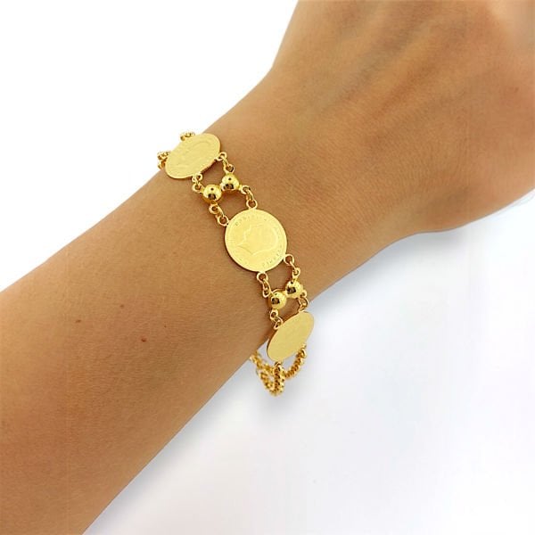 3 Ata Çeyrek Altınlı 22 Ayar Bileklik 13.75 gr ABY22BL0338