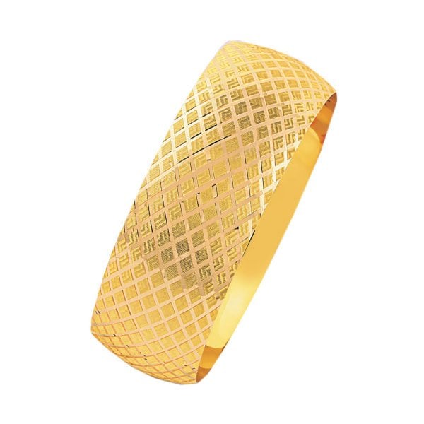 Geniş Bilezik 14 Ayar Altın 25 Gram Baklava Model