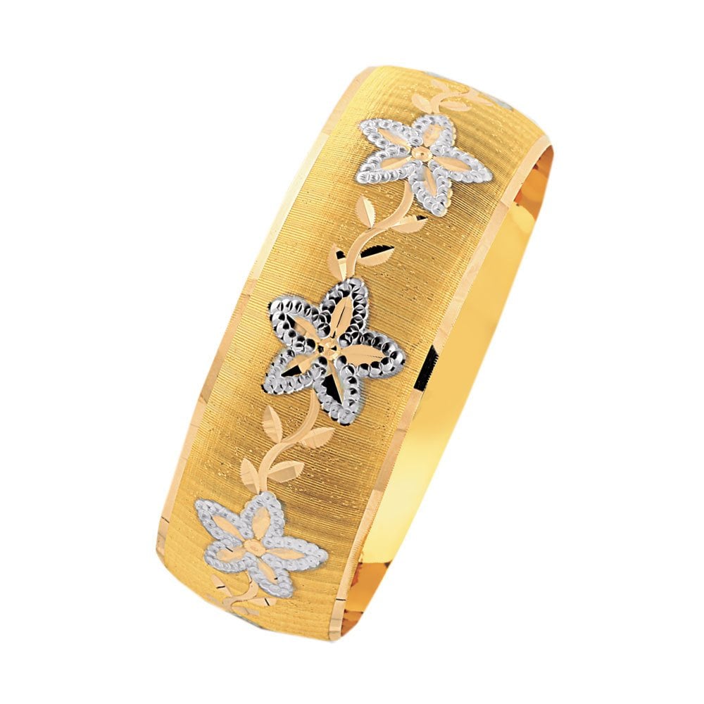 Mega Bilezik 14 Ayar Altın 25 Gram Çiçek Desenli