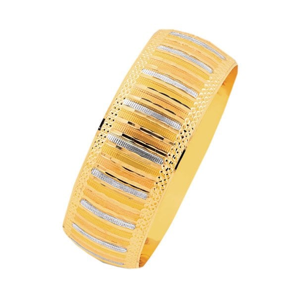 Mega Bilezik Çizgili Rojdalı14 Ayar Altın 25 Gram