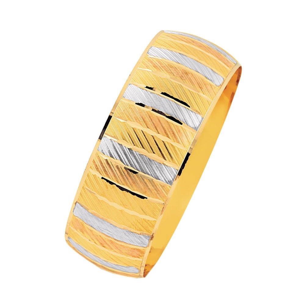 Geniş Altın Bilezik 14 Ayar 25 Gram Üç Renk