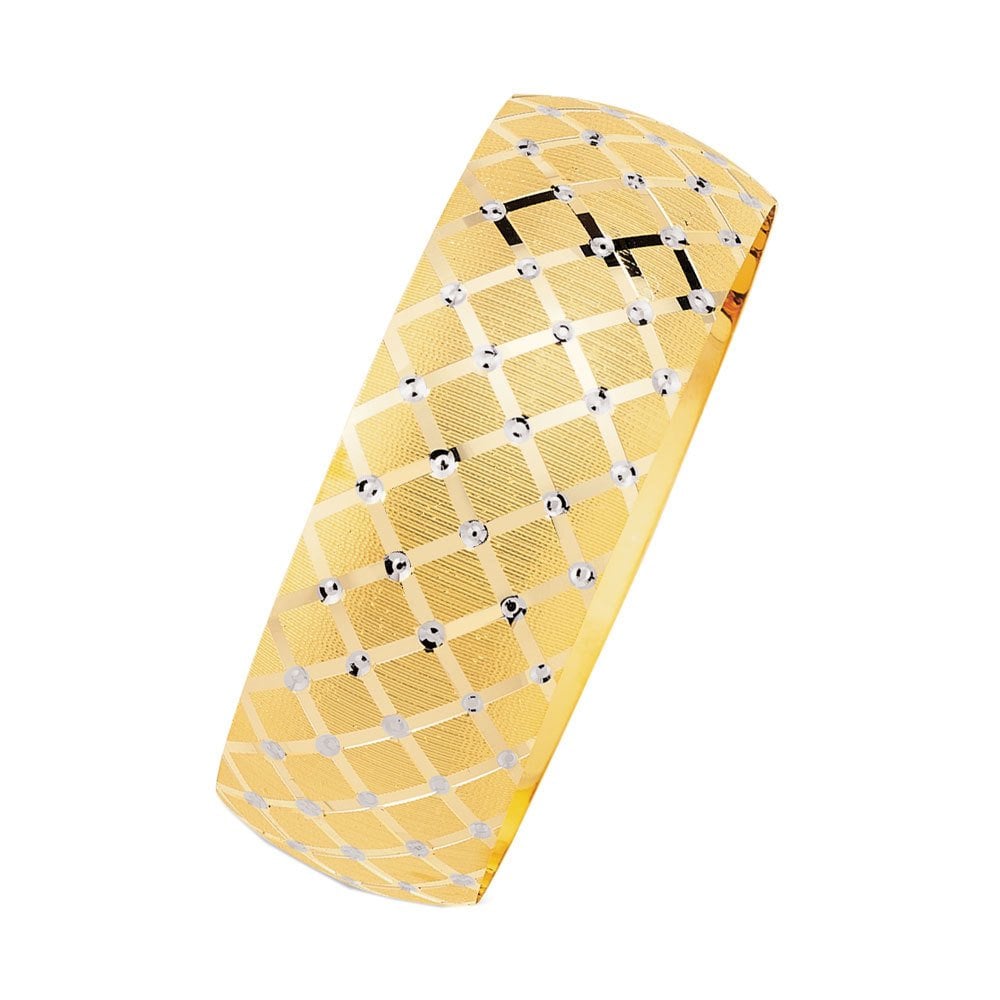 25 Gram Mega Bilezik 14 Ayar Altın Kare Desen