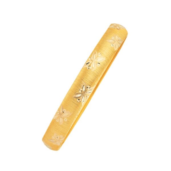 14 Ayar Hediyelik Altın Bilezik Çiçek Desenli 7 Gram