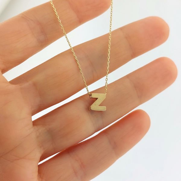 14 Ayar Altın Z Harfi Kolye