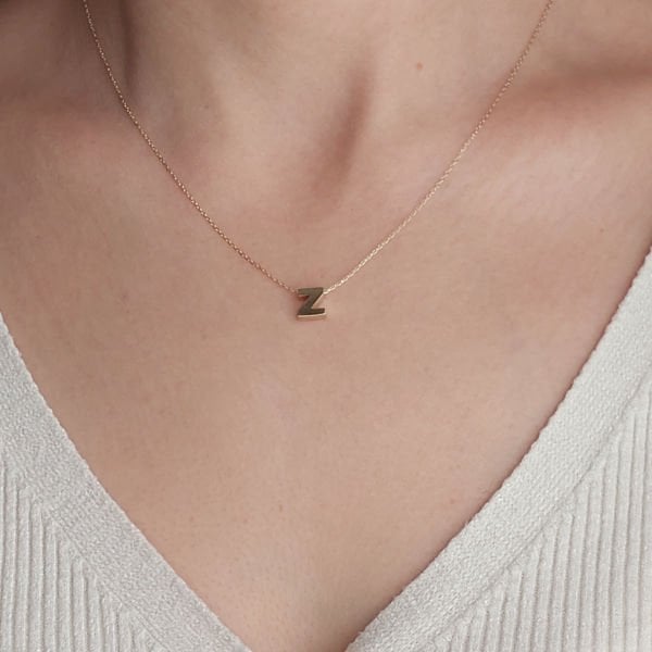 14 Ayar Altın Z Harfi Kolye