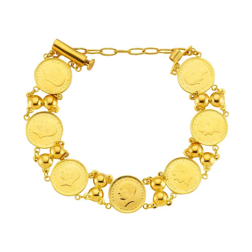 Ata Çeyrek Altınlı Komple 22 Ayar Altın Bileklik 20.00 Gram