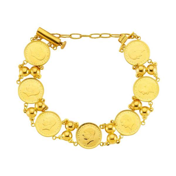 22 Ayar Altın 7 Ata Çeyrekli Yatırımlık Bileklik 20 Gram
