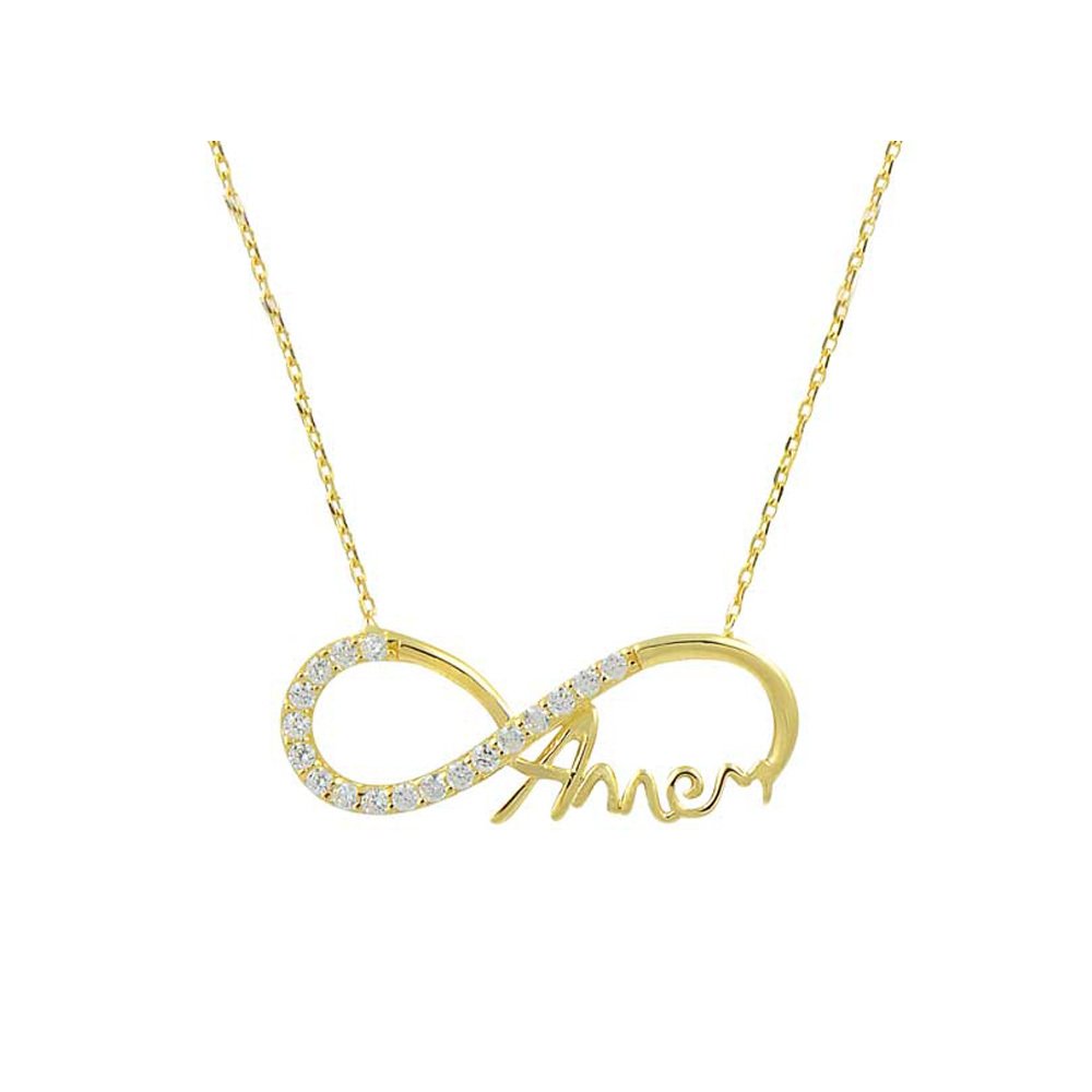 Sonsuzluk Kolye Annem 2.13 Gram 14 Ayar Altın