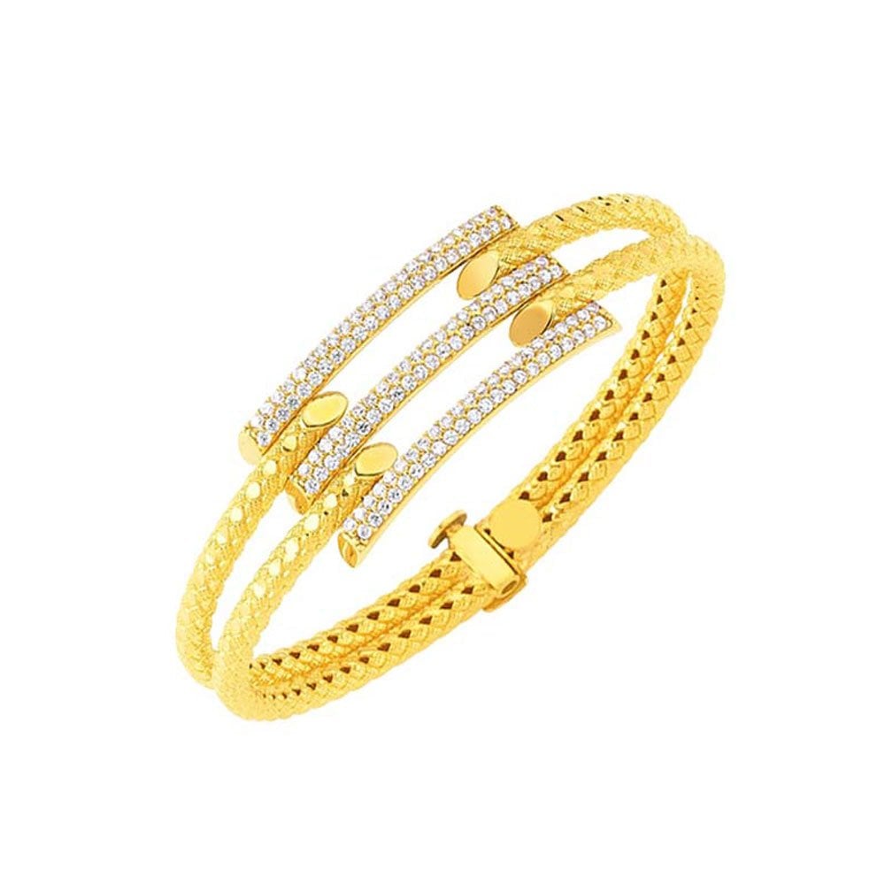 Kaburga Kelepçe 2 Sıralı Taşlı 14 Ayar Altın 18.44 Gram