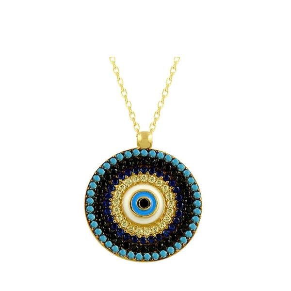 Nazar Boncuklu Kolye 14 Ayar Altın 2.92 Gram