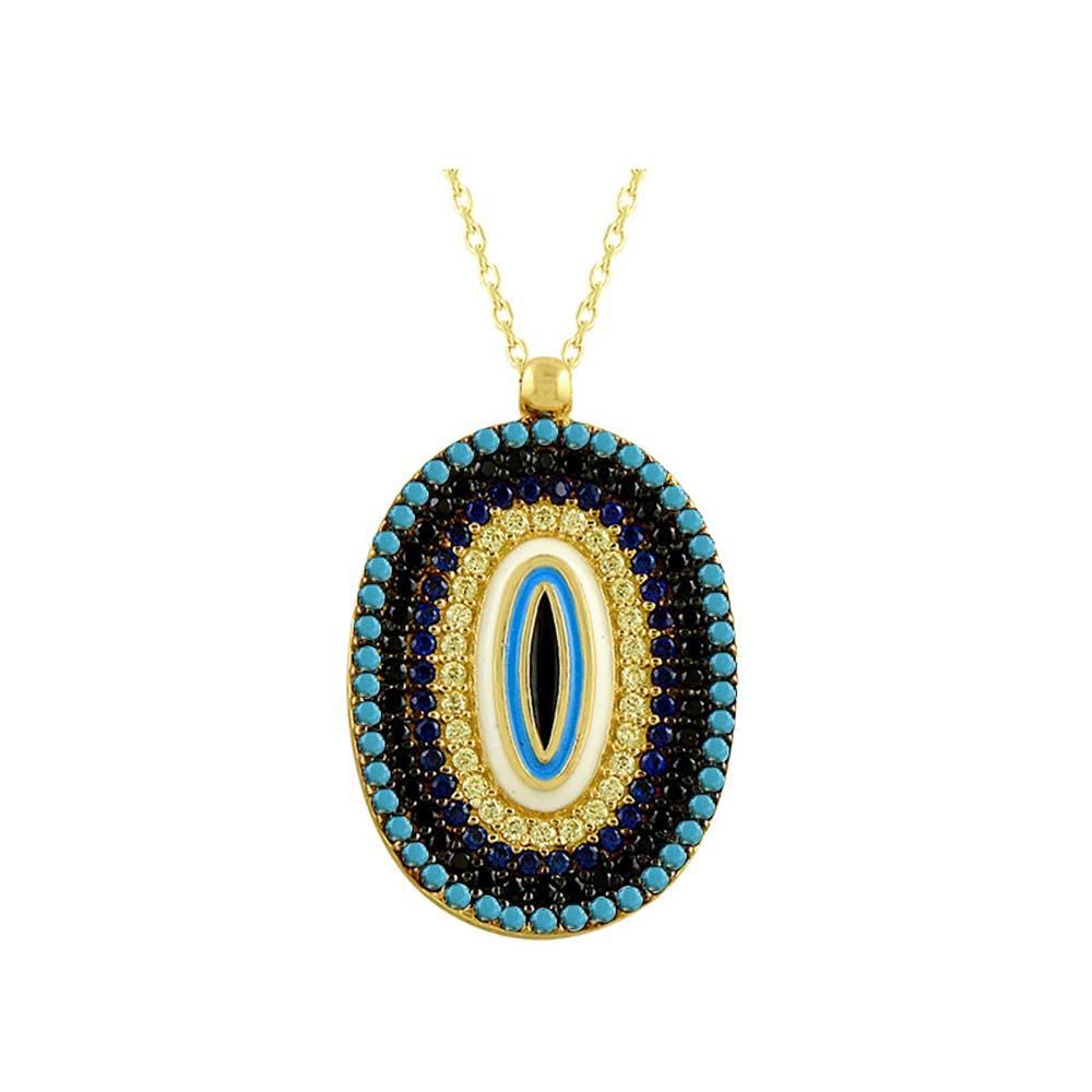 Sosyete Gözü Kolye Oval 14 Ayar Altın 3.64 Gram