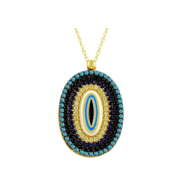 Sosyete Gözü Kolye Oval 14 Ayar Altın 3.64 Gram