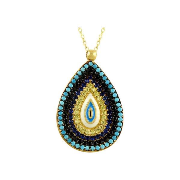 Sosyete Gözü Kolye Damla Model 14 Ayar Altın 3.64 Gram