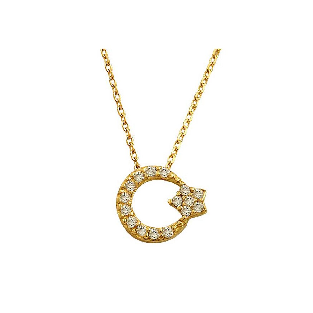 Altın Ay Yıldız Kolye 14 Ayar 2.32 Gram