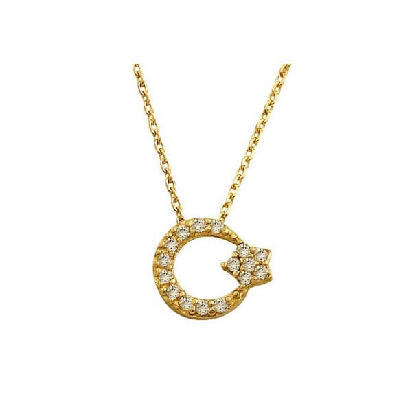 Altın Ay Yıldız Kolye 14 Ayar 2.32 Gram