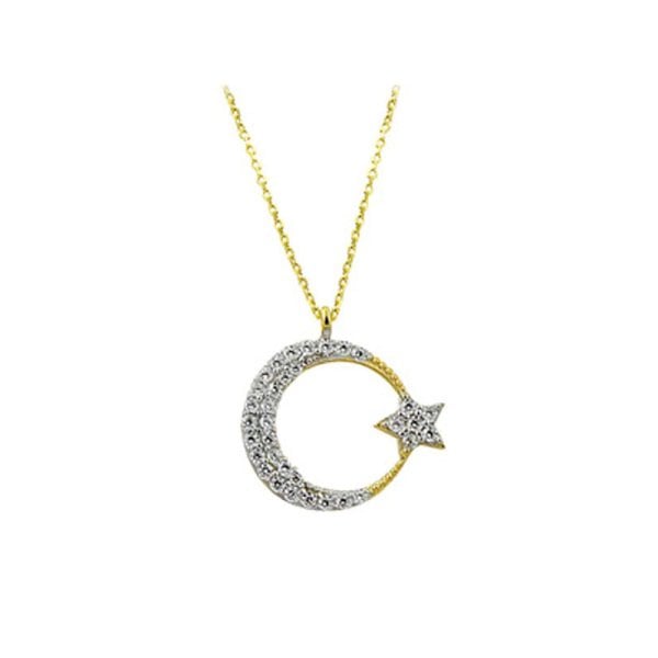 Altın Ay Yıldız Kolye 14 Ayar 2.80 Gram