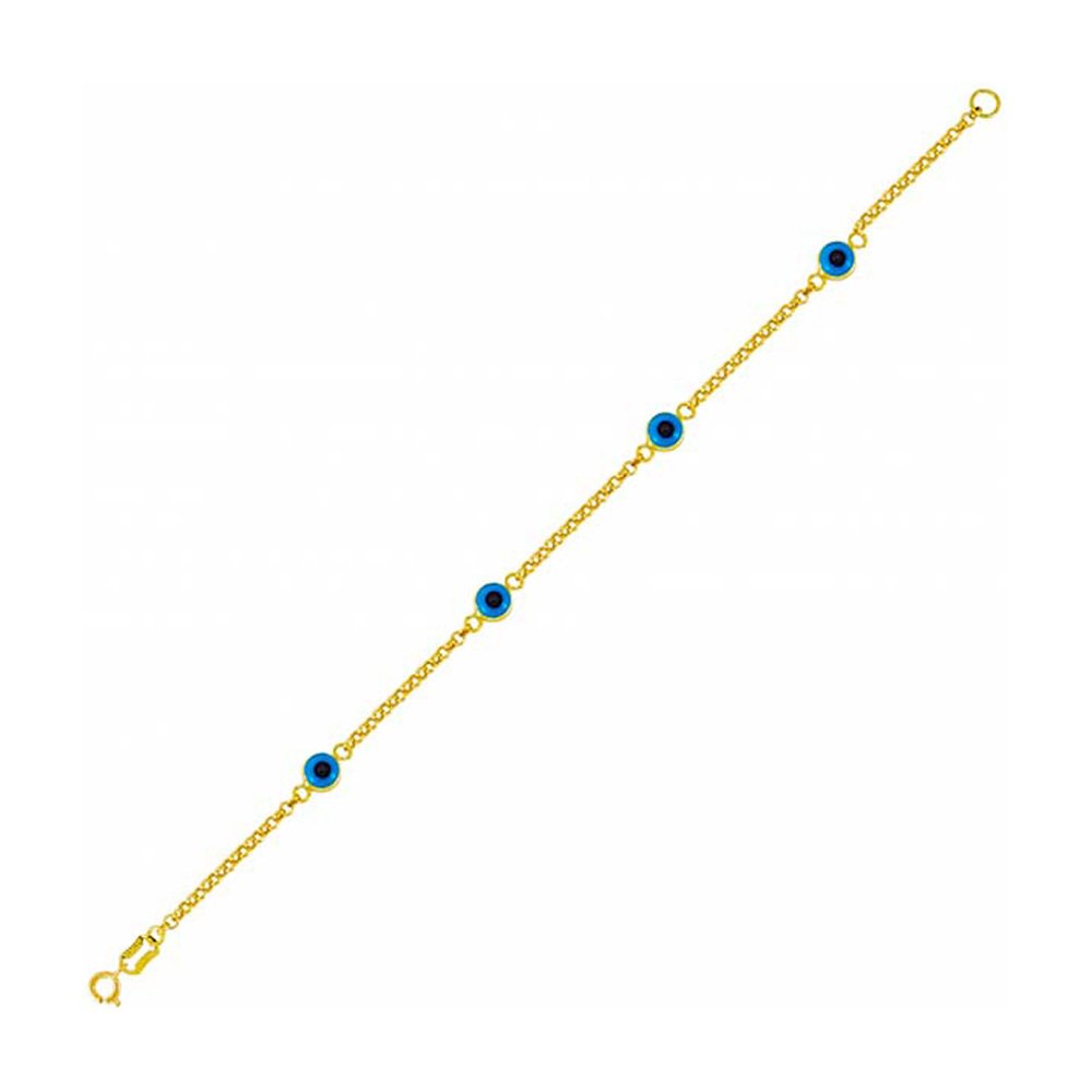 4'lü Göz Boncuklu Altın Bileklik 2.80 Gram 14 Ayar