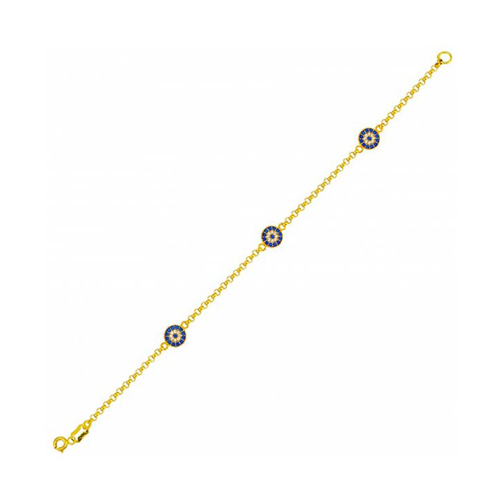 Nazar Boncuklu Altın Bileklik 2.60 Gram 14 Ayar