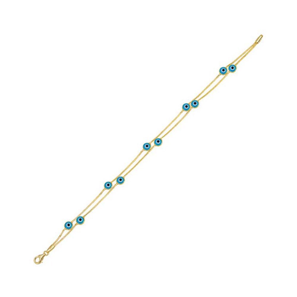 2 Zincirli Gözlü Altın Bileklik 2.70 Gram 14 Ayar
