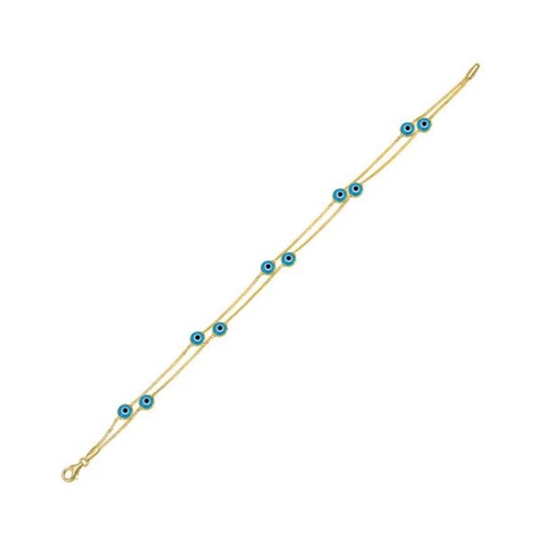 2 Zincirli Gözlü Altın Bileklik 2.70 Gram 14 Ayar
