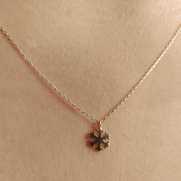 Mini Kar Tanesi Kolye 14 Ayar Altın 1.25 Gram