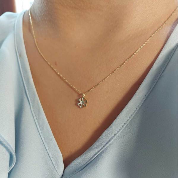 Mini Kar Tanesi Kolye 14 Ayar Altın 1.25 Gram