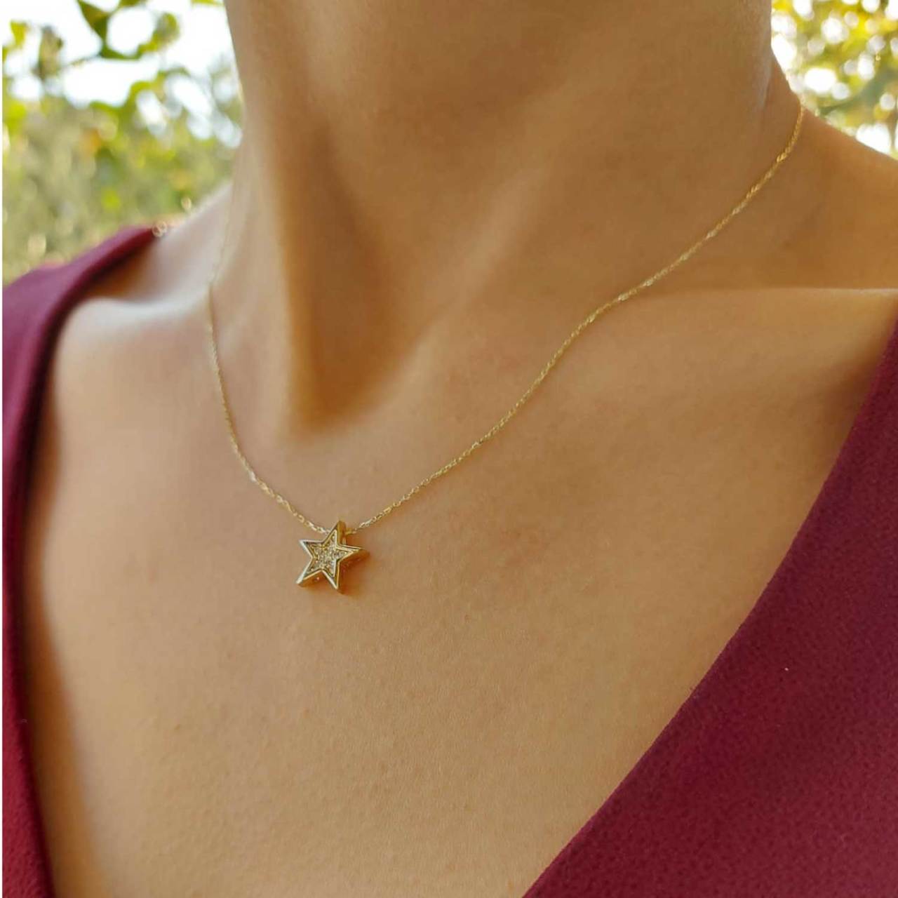 Star Kolye 14 Ayar Altın 1.75 Gram