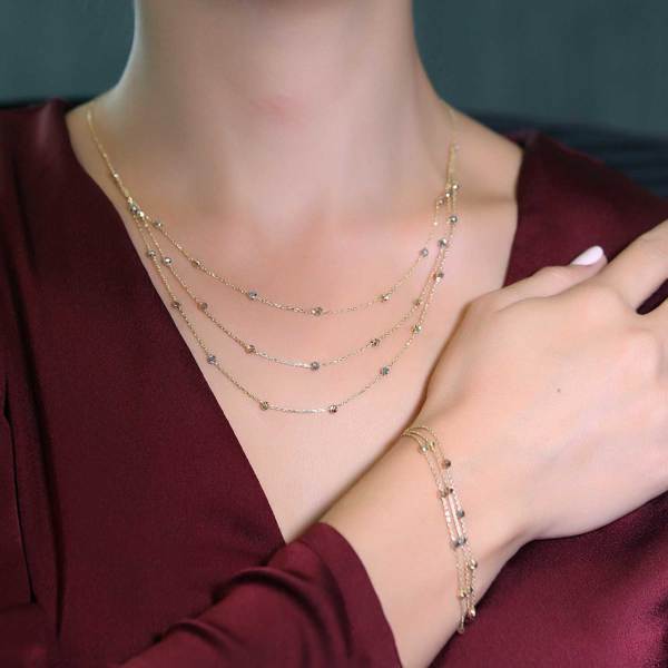 Dorika Set Üç Sıralı 14 Ayar Altın 6.50 Gram